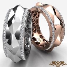 Facet Cut Round Diamond Eternity Men's Wedding Band in 14k Rose Gold  (1Ct. tw.)