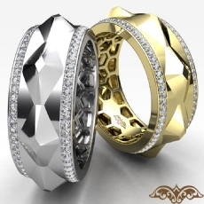 Facet Cut Round Diamond Eternity Men's Wedding Band in 18k Gold Yellow  (1Ct. tw.)