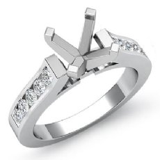 0.50 Ct Round Diamond Engagement Ring Channel 14K W Gold Semi Mount