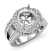Diamond Engagement Ring Platinum 950 Round Semi Mount Halo 1.32Ct - javda.com 