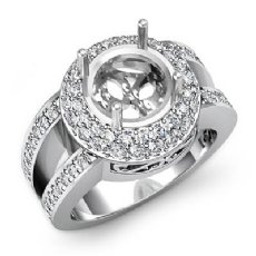 Diamond Engagement Ring 14k White Gold Round Semi Mount Halo 1.35Ctw