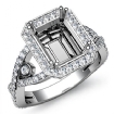 1.5Ct Diamond Engagement Ring Radiant Semi Mount 14k White Gold Halo - javda.com 