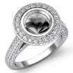 Diamond Engagement Ring Round Semi Mount Bezel Platinum 950 1.7Ct - javda.com 
