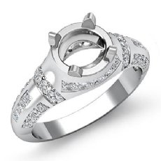 0.25 Ct Round Princess Diamond Engagement Setting 14k White Gold Ring