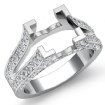 1Ct Diamond Princess Semi Mount Engagement Split Shank Ring Setting Platinum 950 - javda.com 
