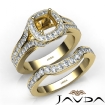 Halo Pave Diamond Bridal Set Engagement Ring Round Semi Mount 18k Yellow Gold 1.9Ct - javda.com 