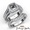 Halo Pave Diamond Bridal Set Engagement Ring Round Semi Mount 18k White Gold 1.9Ct - javda.com 