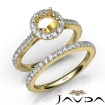 French V Cut Pave Diamond Engagement Ring Round Bridal Sets 18k Yellow Gold 1.5Ct - javda.com 