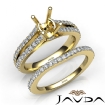 Split Shank Diamond Engagement Ring Round Bridal Set 18k Yellow Gold Semi Mount 1.1Ct - javda.com 
