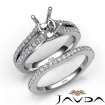 Split Shank Diamond Engagement Ring Round Bridal Set 18k White Gold Semi Mount 1.1Ct - javda.com 