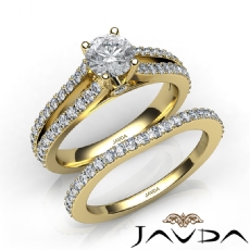 Accents Wedding Bridal Set diamond Ring 18k Gold Yellow
