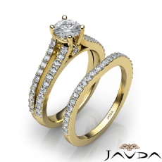 Accents Wedding Bridal Set diamond Ring 14k Gold Yellow