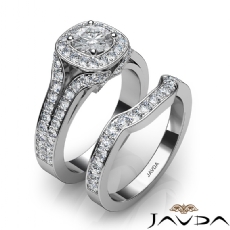 Split Shank Halo Bridal Set diamond Ring Platinum 950