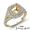 Cushion Semi Mount U Split Diamond Engagement Ring 14k Yellow Gold 1.51Ct - javda.com 