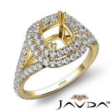 Cushion Semi Mount U Split Diamond Engagement Ring 14k Gold Yellow  (1.51Ct. tw.)