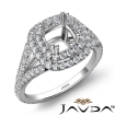 Cushion Semi Mount U Split Diamond Engagement Ring Platinum 950 1.51Ct - javda.com 