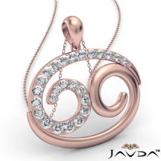69 Number Pendant 18 Inch Rolo Chain 14k Rose Gold Round Diamond  (0.83Ct. tw.)