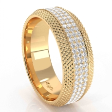 Comfort Fit Diamond Cuts Mens Eternity Wedding Band in 14k Gold Yellow  (1.2Ct. tw.)