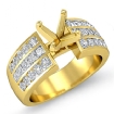1Ct Princess Round Diamond Engagement Ring 18k Yellow Gold Channel Setting Semi Mount - javda.com 