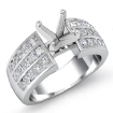 1.35Ct Princess Round Diamond Engagement Ring Platinum 950 Channel Setting Semi Mount - javda.com 