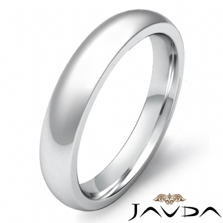 Wedding Band 14k Gold White Mens Dome Comfort Fit Plain Ring 5.5mm 6.4g 10-10.75 Sz