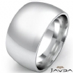 Huge Mens 12mm Solid Platinum 950 Plain Dome Wedding Band Ring 29g 10-10.75 Sz