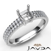 Princess Semi Mount Diamond Engagement U Cut Prong Set Ring 14k White Gold 0.5Ct - javda.com 