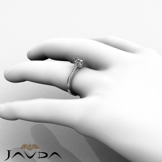 Channel Setting Diamond Engagement Princess Semi Mount Ring 18k Gold White 0.3Ct