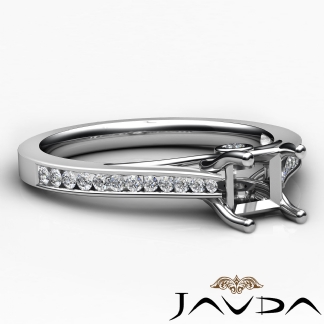 Channel Setting Diamond Engagement Princess Semi Mount Ring 18k Gold White 0.3Ct