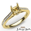 Channel Setting Diamond Engagement Princess Semi Mount Ring 14k Yellow Gold 0.55Ct - javda.com 