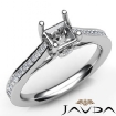 Channel Setting Diamond Engagement Princess Semi Mount Ring 18k Gold White 0.3Ct