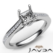 Channel Setting Diamond Engagement Princess Semi Mount Ring 14k White Gold 0.3Ct - javda.com 
