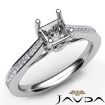 Channel Setting Diamond Engagement Princess Semi Mount Ring Platinum 950 0.55Ct - javda.com 