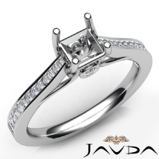 Channel Setting Diamond Engagement Princess Semi Mount Ring 14K W Gold 0.30Ct