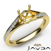 Diamond Engagement Pave Setting Princess Semi Mount Ring 14k Yellow Gold 0.35Ct - javda.com 
