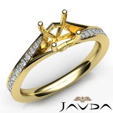 Diamond Engagement Pave Setting Princess Semi Mount Ring 14k Gold Yellow  (0.35Ct. tw.)