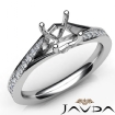 Diamond Engagement Pave Setting Princess Semi Mount Ring 14k White Gold 0.35Ct - javda.com 