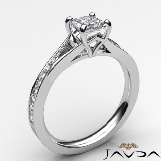 Diamond Engagement Pave Setting Princess Semi Mount Ring Gold W18k 0.35Ct