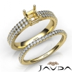 Diamond Engagement Ring Asscher Semi Mount U Cut Bridal Set 18k Yellow Gold 0.8Ct - javda.com 