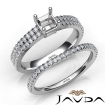 Diamond Engagement Ring Asscher Semi Mount U Cut Bridal Set Platinum 950 0.8Ct - javda.com 