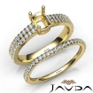 Diamond Engagement Ring Cushion Semi Mount U Cut Bridal Set 14k Yellow Gold 0.8Ct - javda.com 