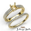 Diamond Engagement Cushion Semi Mount Ring U Cut Bridal Set 14k Yellow Gold 0.8Ct - javda.com 