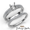 Diamond Engagement Cushion Semi Mount Ring U Cut Bridal Set 18k White Gold 0.8Ct - javda.com 