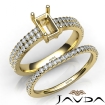 Diamond Engagement Ring Emerald Semi Mount U Cut Bridal Set 14k Yellow Gold 0.8Ct - javda.com 