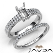 Diamond Engagement Ring Emerald Semi Mount U Cut Bridal Set Platinum 950 0.8Ct - javda.com 