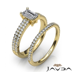 4 Prong French Pave Bridal Set diamond  18k Gold Yellow