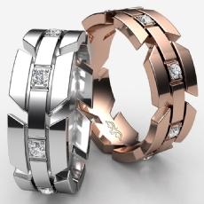 Infinity Arrow Diamond Eternity Men's Wedding Band in 14k Rose Gold  (0.4Ct. tw.)