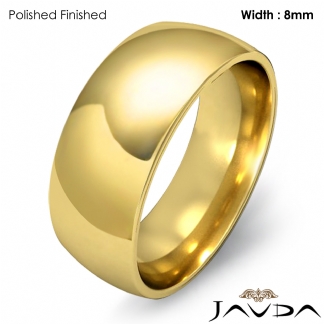 Dome Comfort Light Plain Ring Men Wedding Band 8mm 14k Gold Yellow 8.3g 6-6.75 Sz