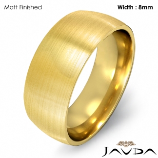 Dome Comfort Light Plain Ring Men Wedding Band 8mm 14k Gold Yellow 8.3g 6-6.75 Sz