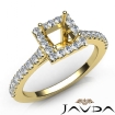 U Cut Prong Set Diamond Engagement Princess Semi Mount Ring 18k Yellow Gold 0.8Ct - javda.com 